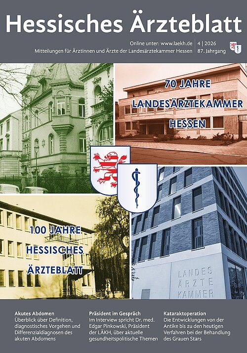 Titelbild der Ausgabe 04/2026 des Hessischen Ärzteblattes