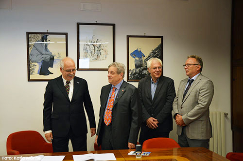 Foto von Dr. Gottfried von Knoblauch zu Hatzbach, Dott. Giovanni D'Angelo, Dr. Peter Zürner und Dr. Edgar Pinkowski